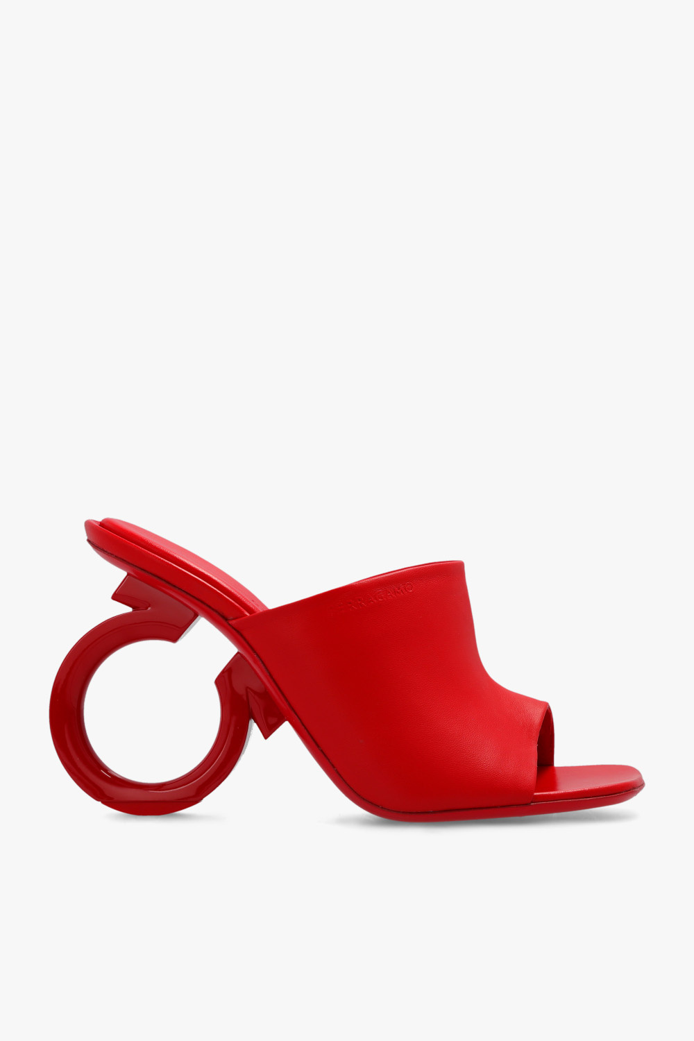【23AW NEW】FERRAGAMO_woman / ASTRO ミュール / Black / Red FERRAGAMO - Astro leather mules black - The Corner